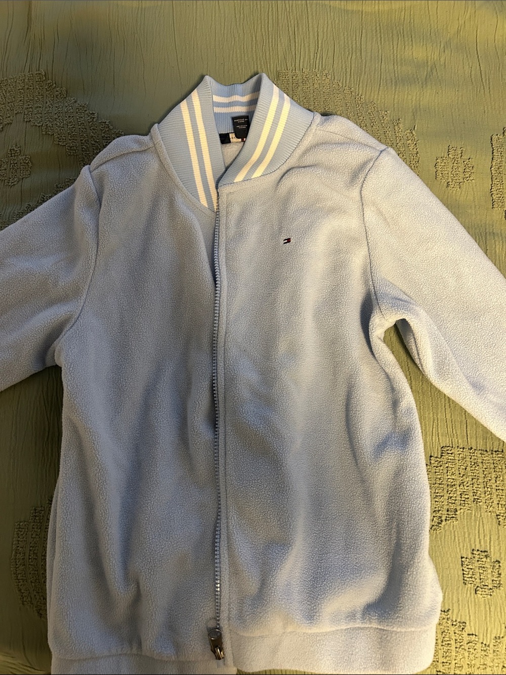 Tommy Hilfiger Light Blue Kids Fleece Bomber Jacket